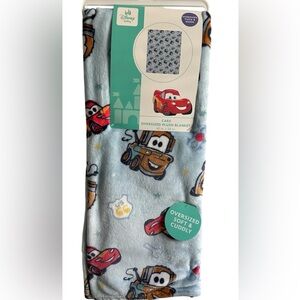 *New* Disney Cars Plush Blanket Oversized 40x50 Lightning McQueen Mater